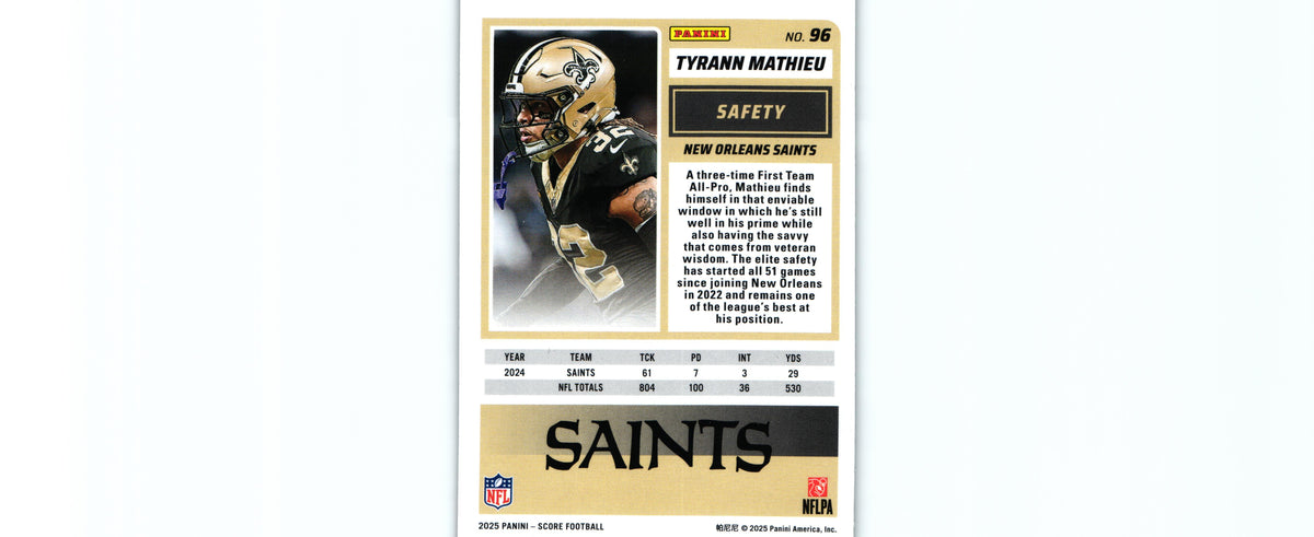 Tyrann Mathieu 2025 EXTRATERRESTRIAL Score #96 SP