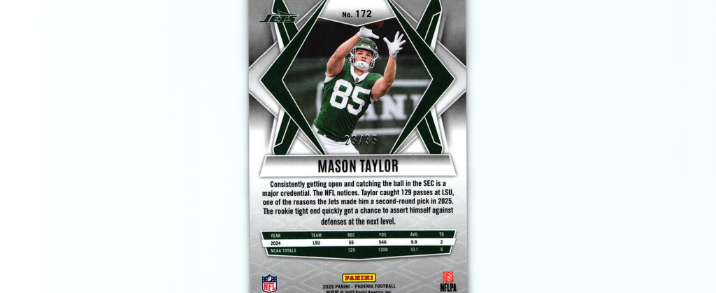 Mason Taylor 2025 YELOW MOJO Phoenix #172 /35 RC