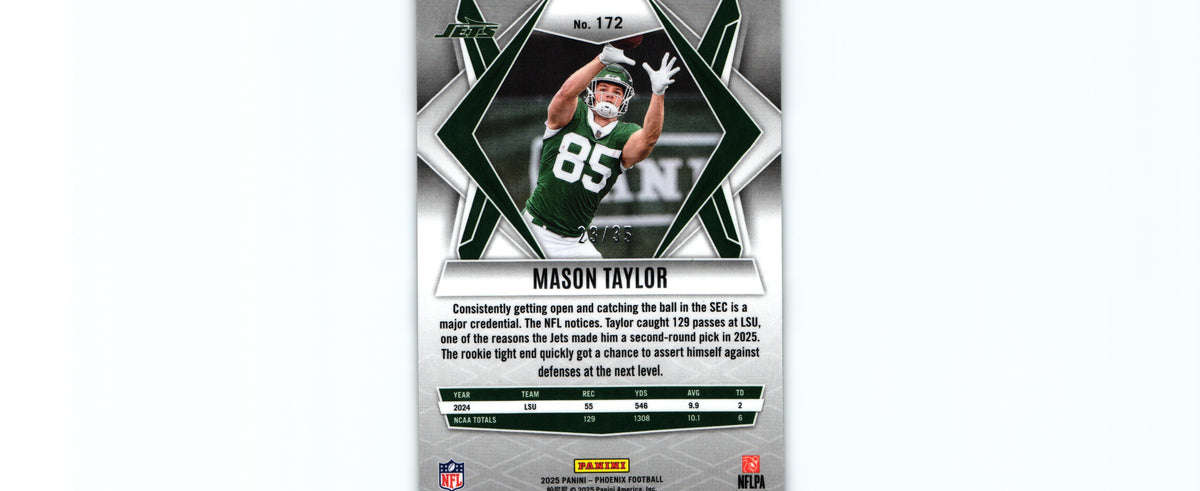 Mason Taylor 2025 YELOW MOJO Phoenix #172 /35 RC