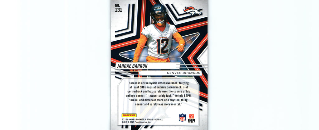 Jahdae Barron 2025 RED&BLUE Rookies&Stars #131 /49 RC