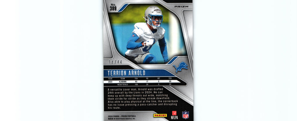 Terrion Arnold 2024 RED&YELLOW Prizm #389 /44 RC