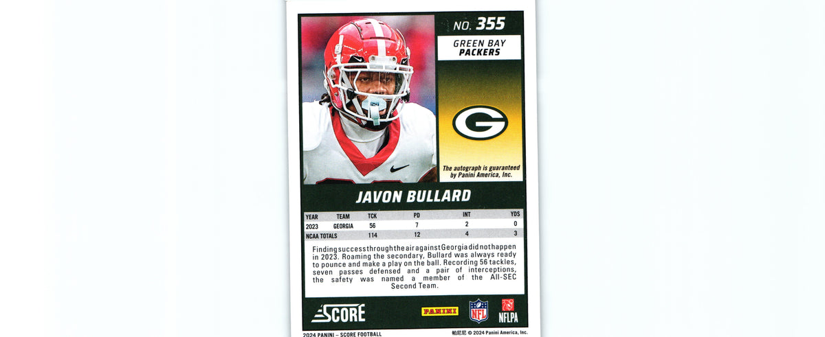 Javon Bullard 2024 Score #355 RC AUTO
