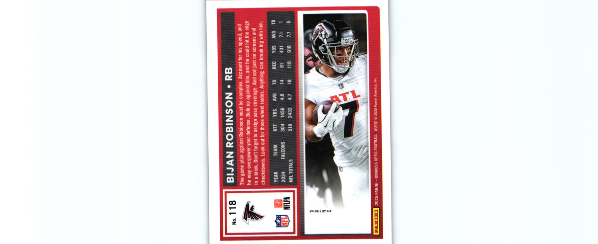Bijan Robinson 2025 RED STARS Donruss Optic #118 SP