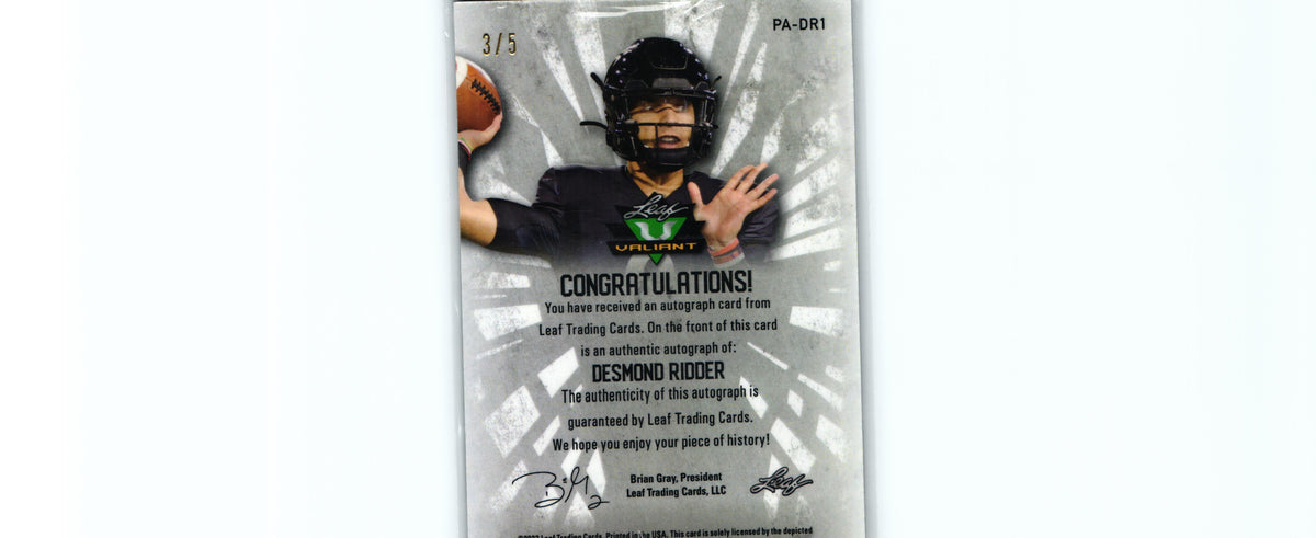 Desmond Ridder 2022 Leaf PA-DR1 /5 RC AUTO
