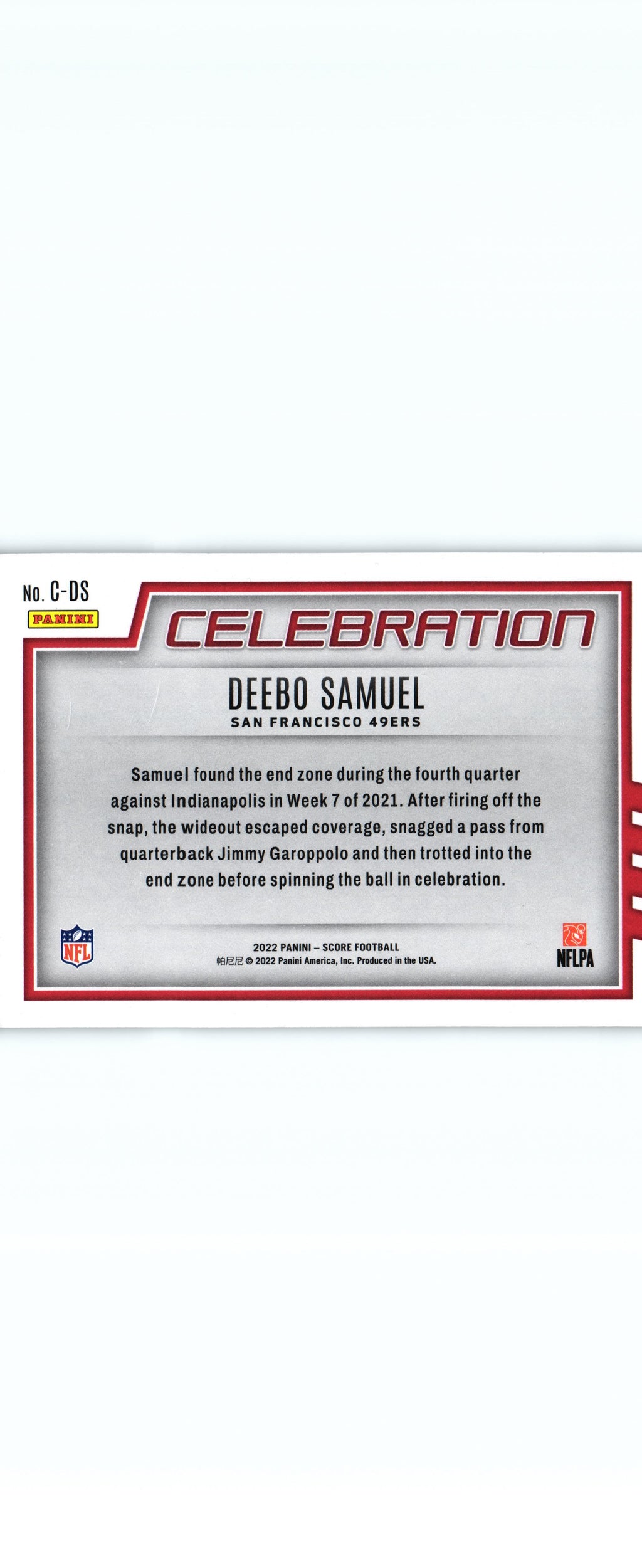 Deebo Samuel 2022 Score C-DS