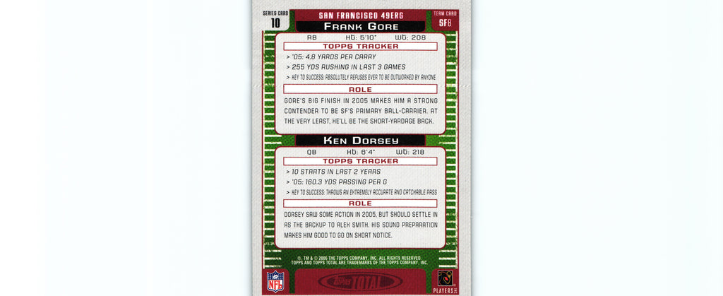 Frank Gore/Ken Dorsey 2006 Topps #10