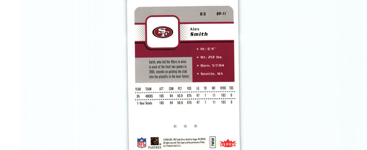 Alex Smith 2006 Fleer #83