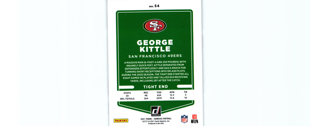 George Kittle 2021 VARIATION Donruss #54.2