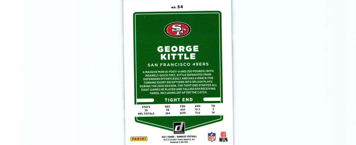 George Kittle 2021 VARIATION Donruss #54.2