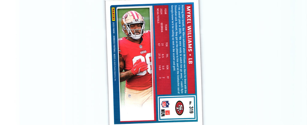 Mykel Williams 2025 RED Donruss #319 RC