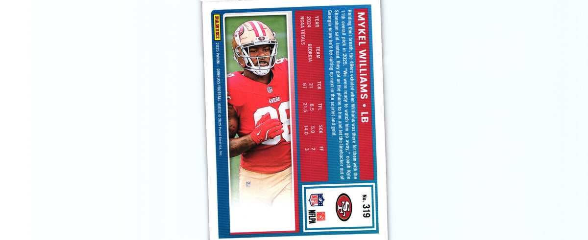 Mykel Williams 2025 RED Donruss #319 RC