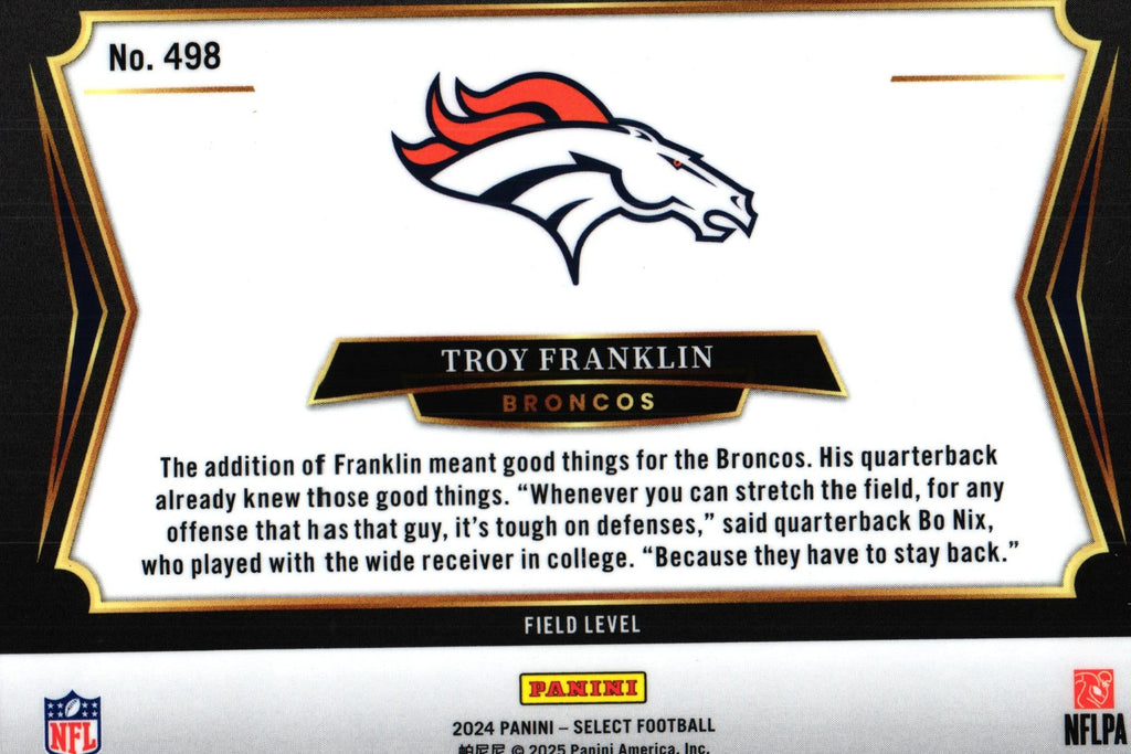 Troy Franklin 2024 Select #498 RC