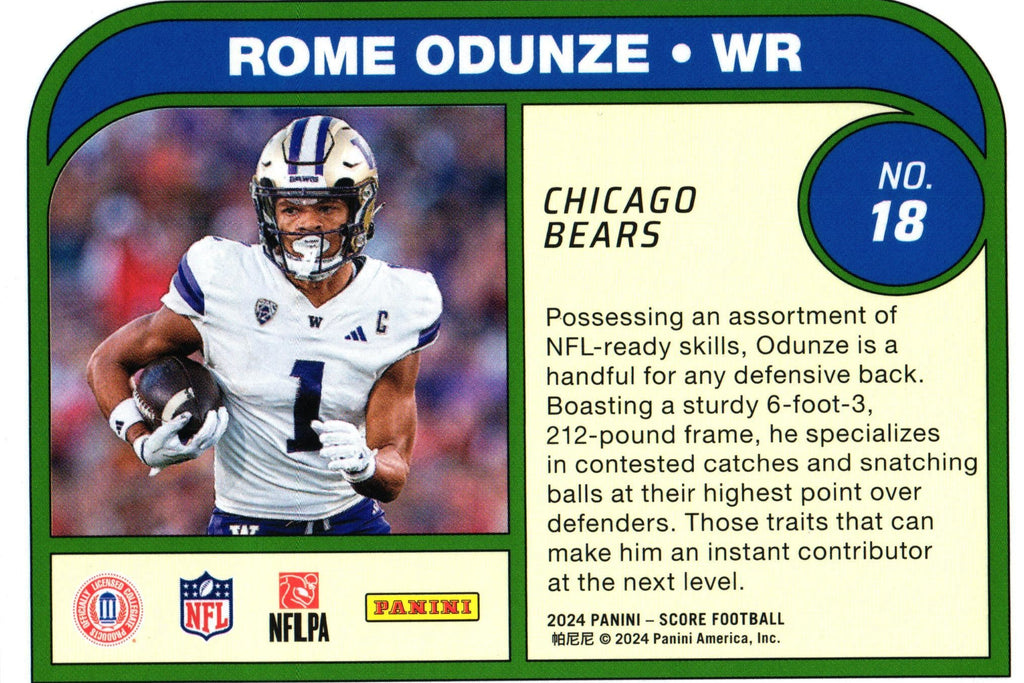 Rome Odunze 2024 Score #18 RC