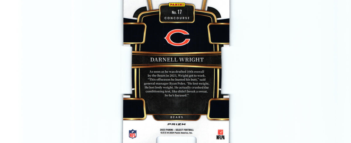 Darnell Wright 2023 RED&BLUE DIE CUT Select #17 RC