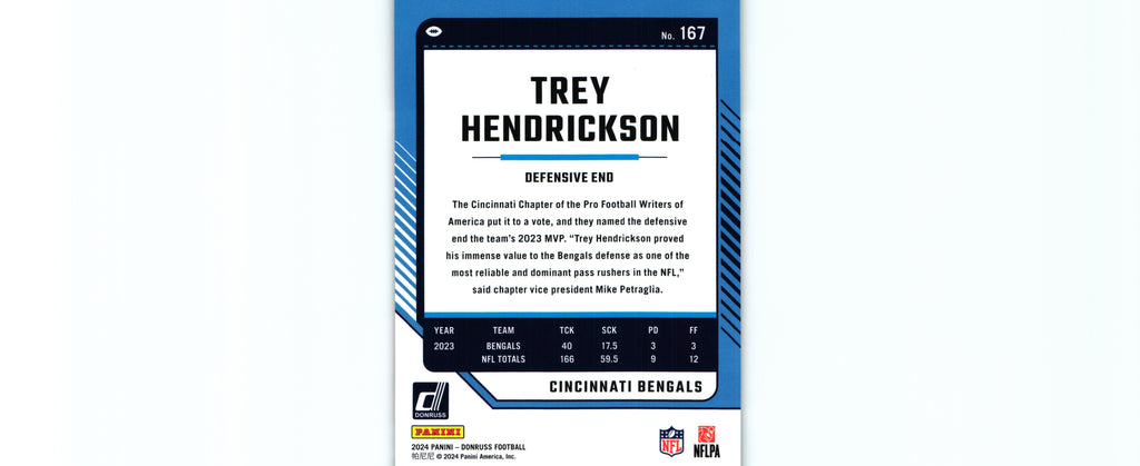 Trey Hendrickson 2024 PRESS PROOF GREEN Donruss #167