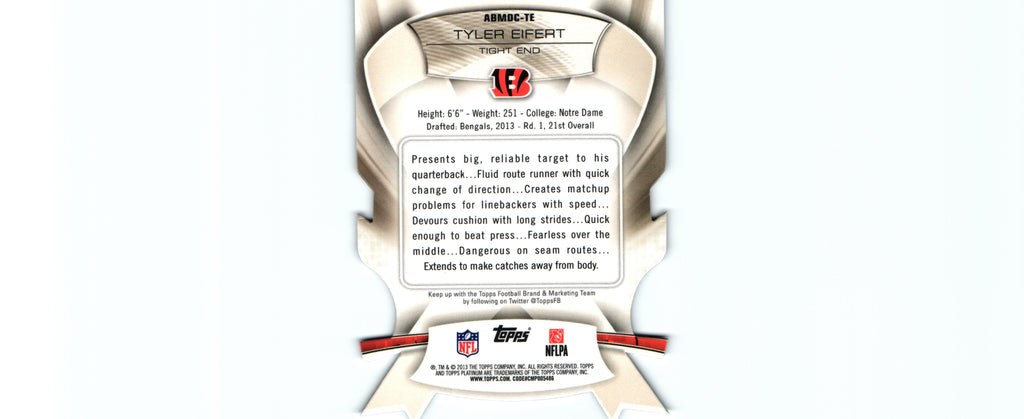 Tyler Eifert 2013 CAMO DIE CUT Topps ABMDC-TE RC