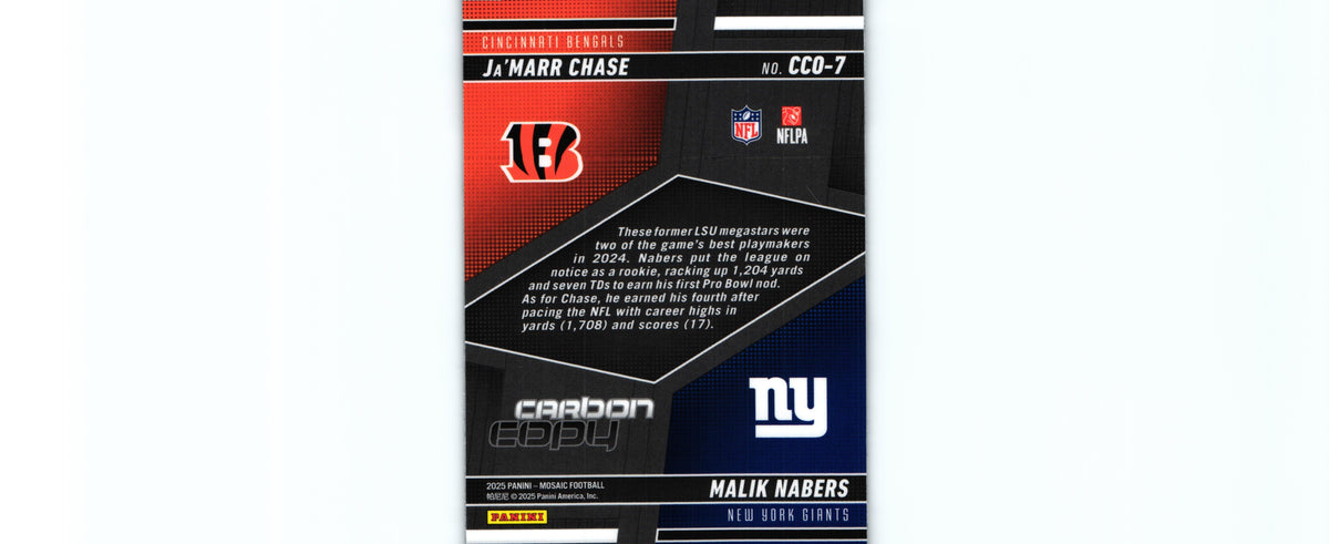 Ja'Marr Chase/Malik Nabers 2025 Mosaic CCO-7