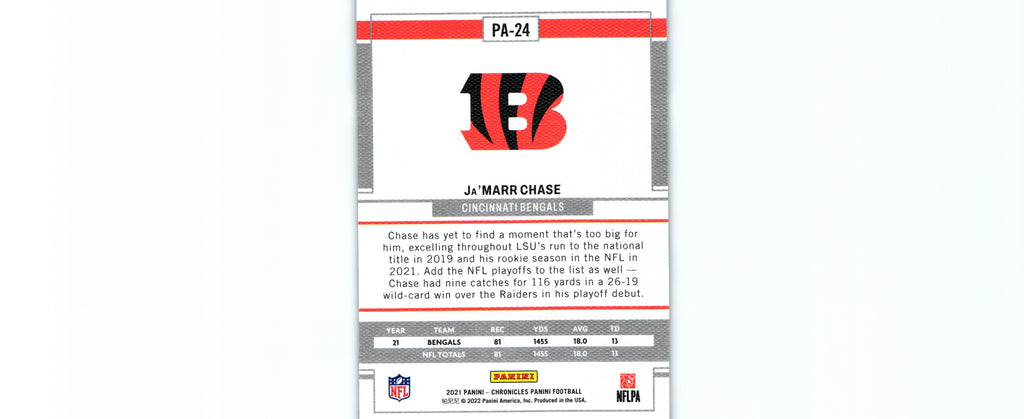 Ja'Marr Chase 2021 Chronicles PA-24 RC