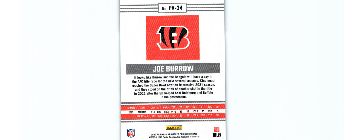 Joe Burrow 2022 TEAL Chronicles PA-34
