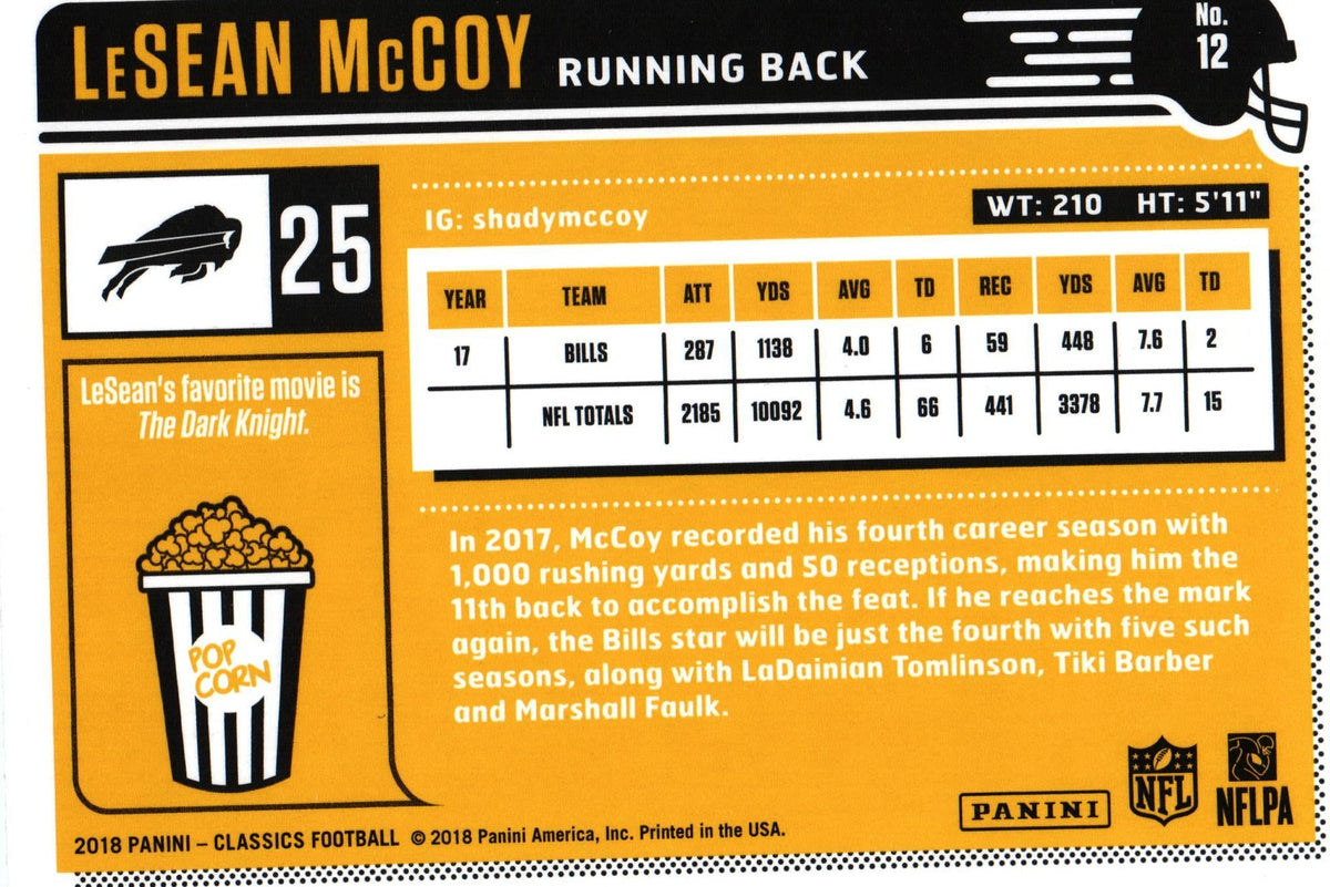 LeSean McCoy 2018 Classic #12