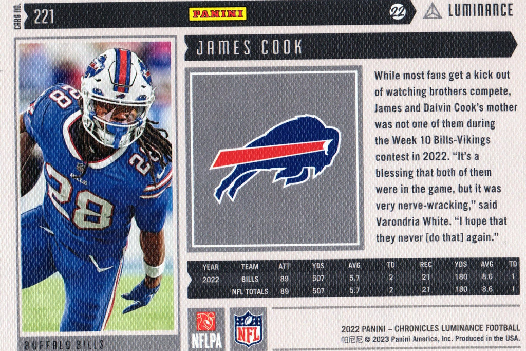 James Cook 2022 Chronicles #221 RC