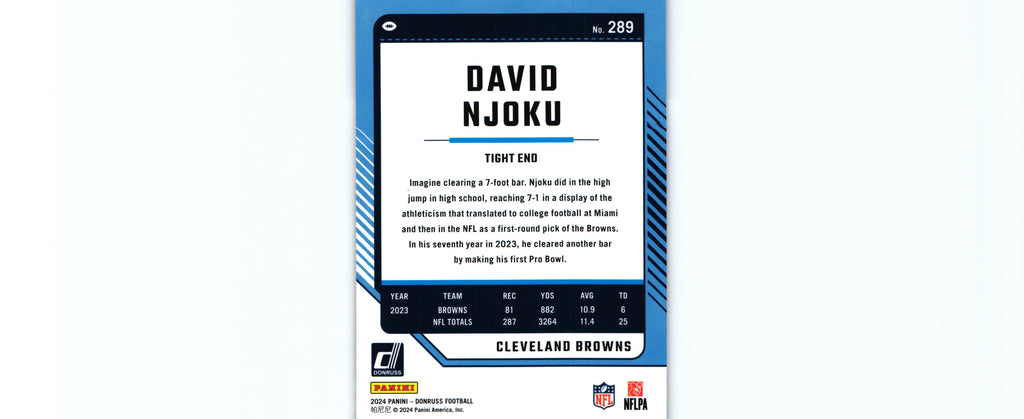 David Njoku 2024 PRESS PROOF PURPLE Donruss #289