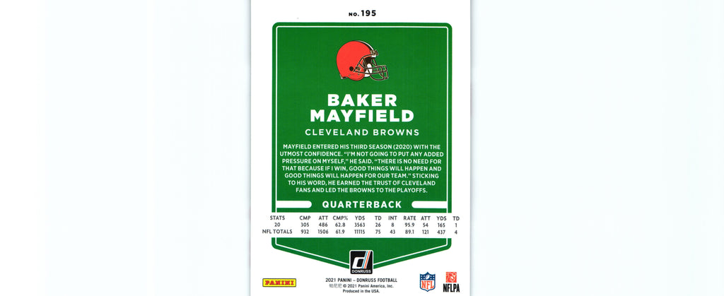 Baker Mayfield 2021 VARIATION Donruss #195.2