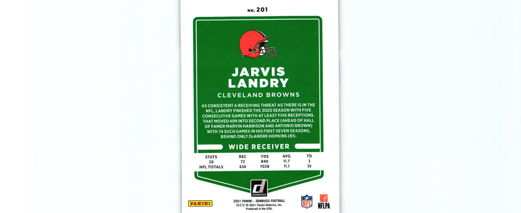 Jarvis Landry 2021 PRESS PROOF YELLOW Donruss #201