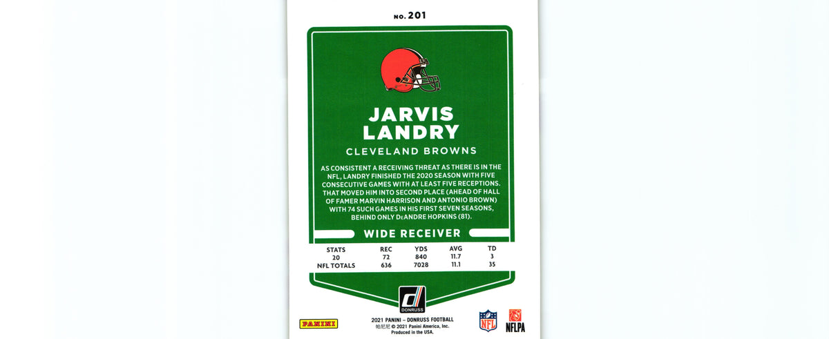Jarvis Landry 2021 PRESS PROOF YELLOW Donruss #201