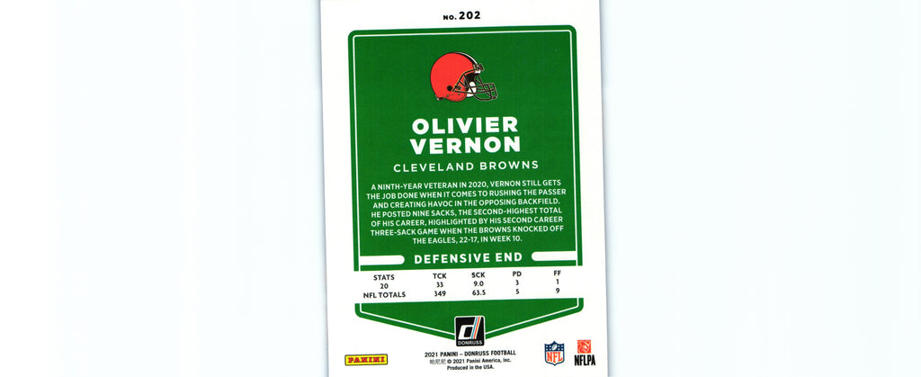 Olivier Vernon 2021 PRESS PROOF BLUE Donruss #202