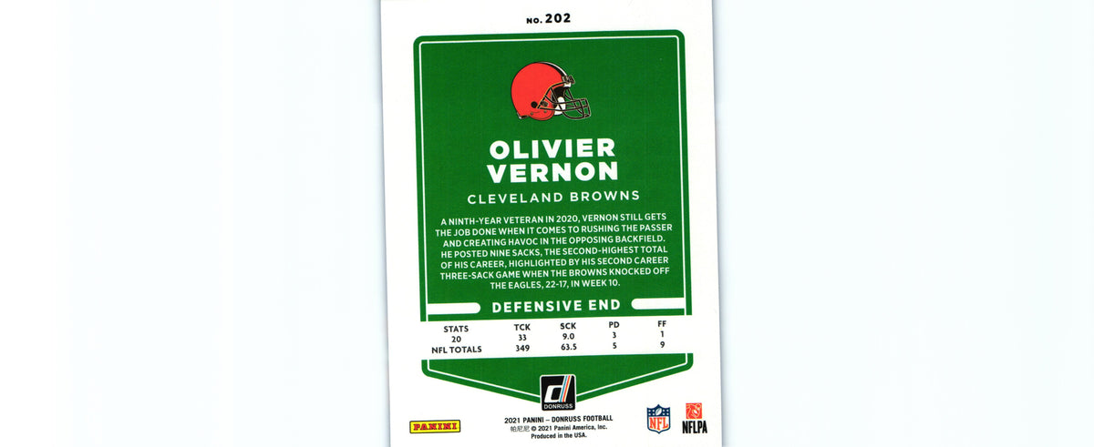 Olivier Vernon 2021 PRESS PROOF BLUE Donruss #202