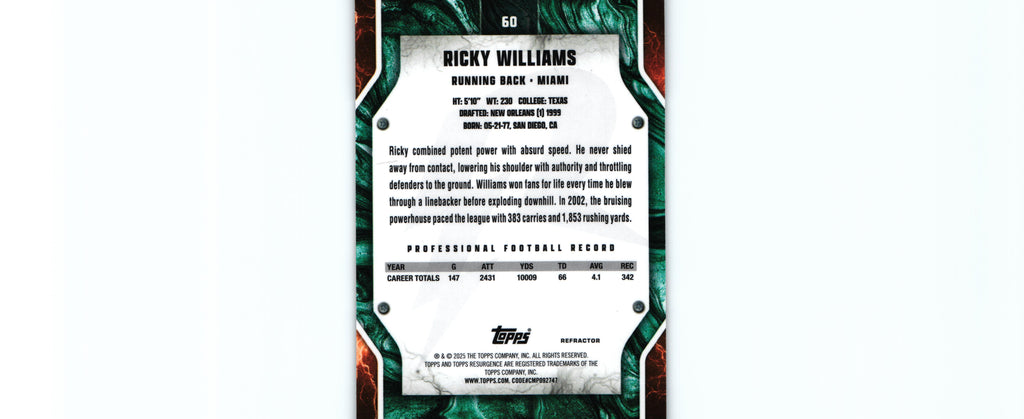 Ricky Williams 2024 REFRACTOR Topps #60