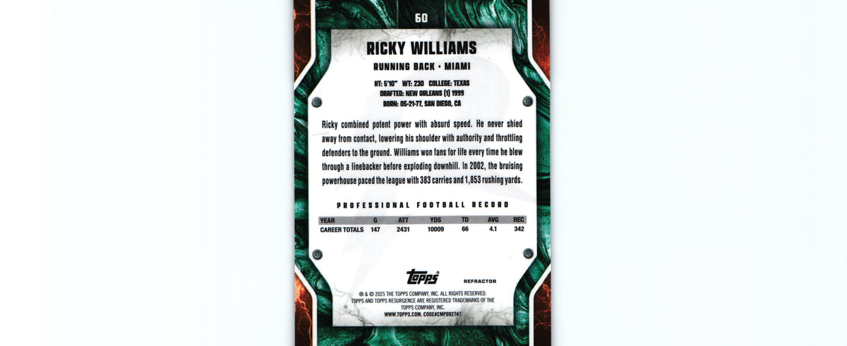 Ricky Williams 2024 REFRACTOR Topps #60