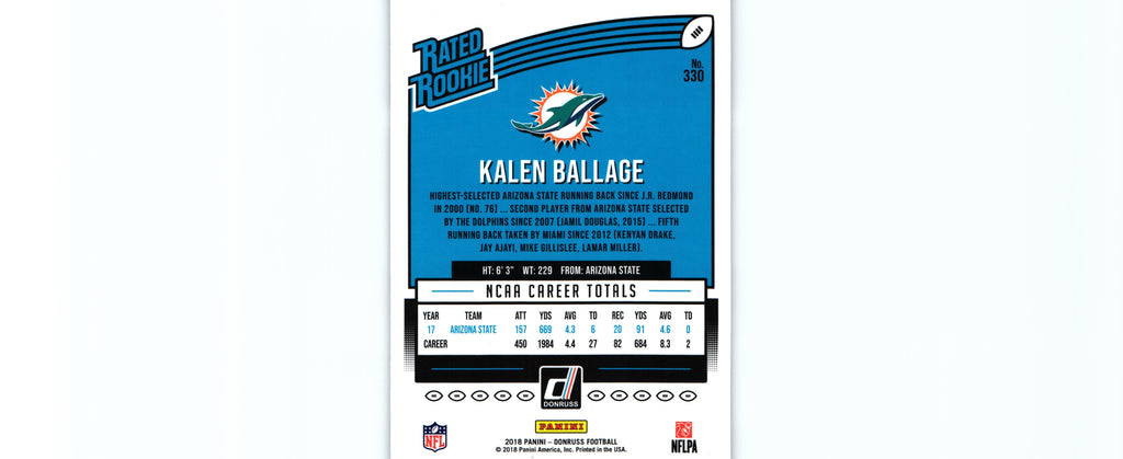 Kalen Ballage 2018 Donruss #330 RC