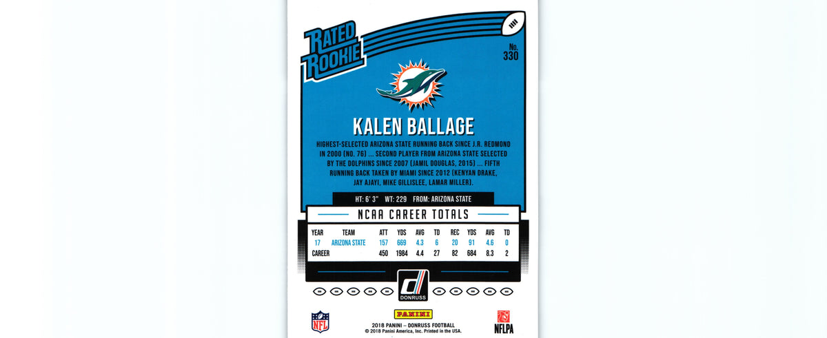 Kalen Ballage 2018 Donruss #330 RC