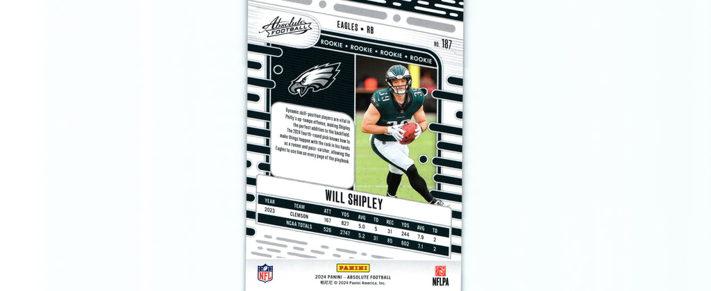 Will Shipley 2024 BLUE Absolute RC #187