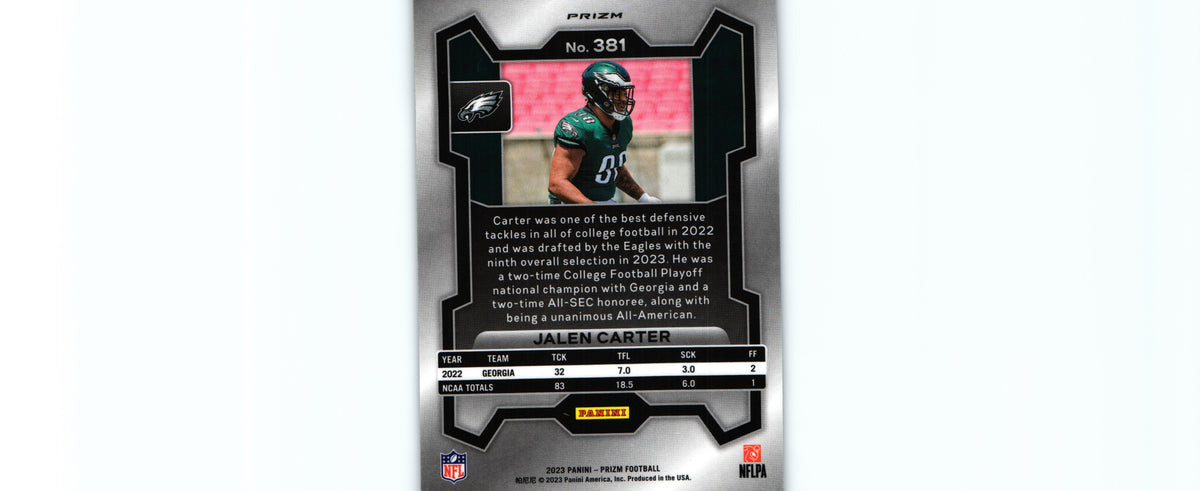 Jalen Carter 2023 SILVER Prizm #381 RC