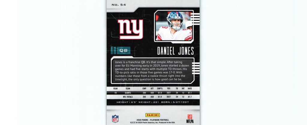 Daniel Jones 2020 ORANGE Playbook #54