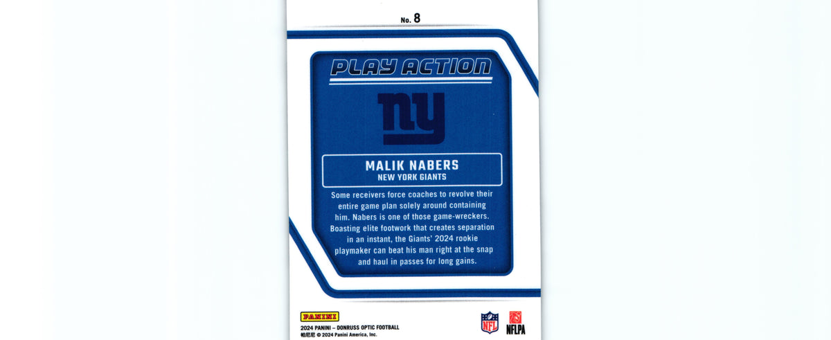 Malik Nabers 2024 Donruss Optic #8 RC