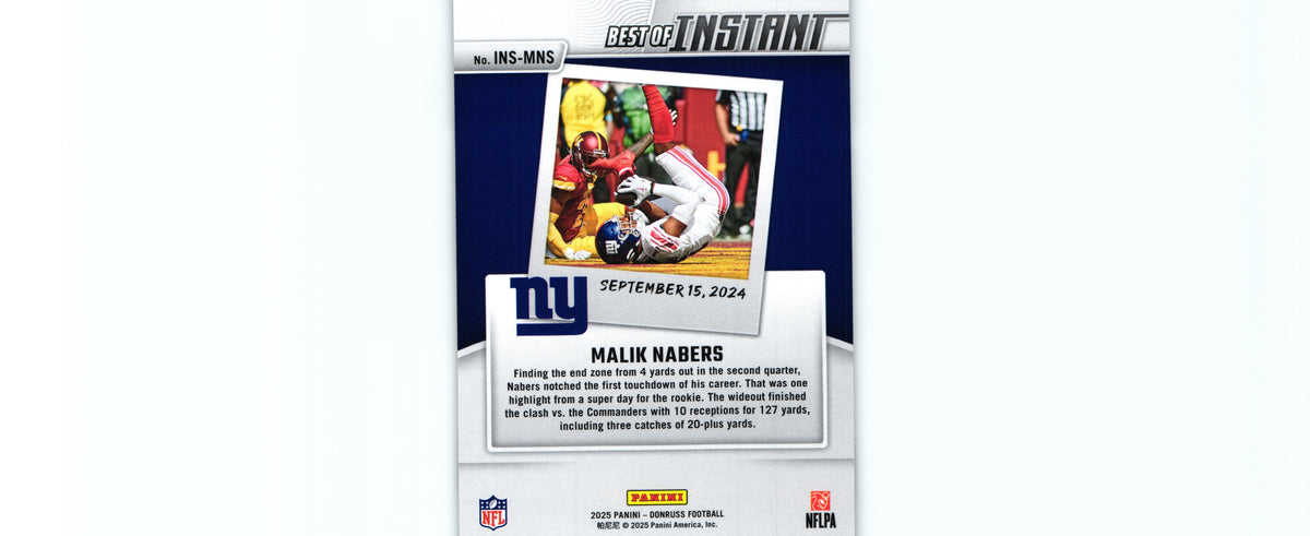 Malik Nabers 2025 Donruss INS-MNS