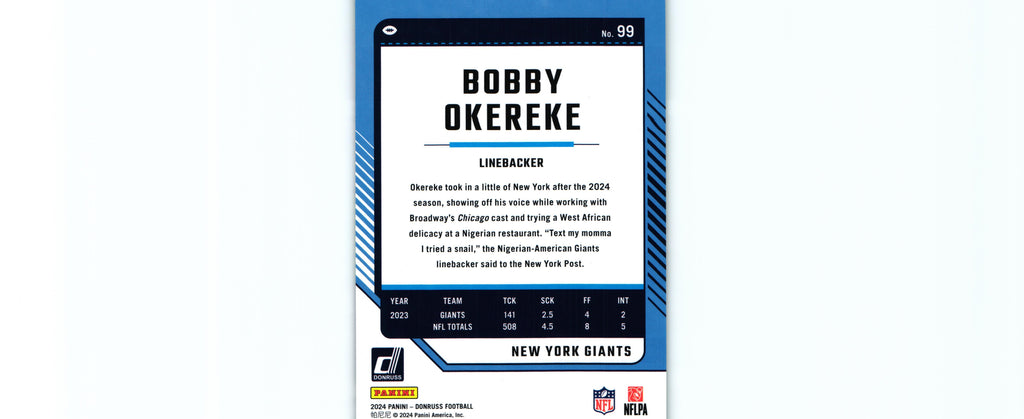 Bobby Okereke 2024 PRESS PROOF GREEN Donruss #99