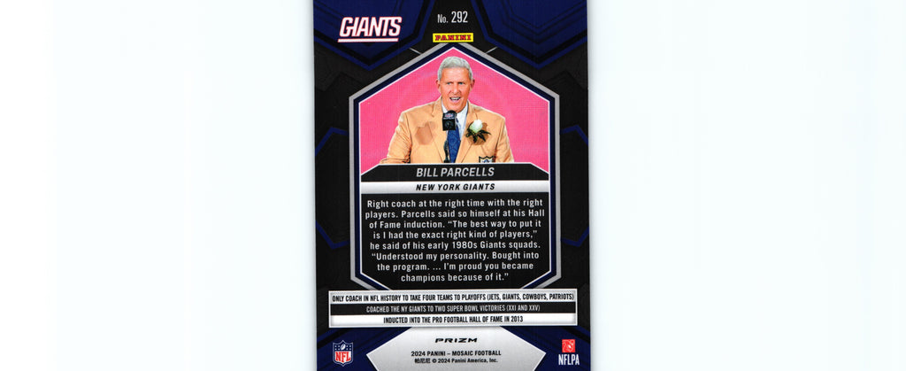 Bill Parcells 2024 SILVER MOSAIC Mosaic #292
