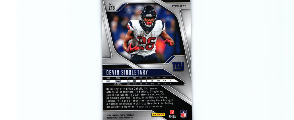 Devin Singletary 2024 RED WHITE BLUE Prizm #213