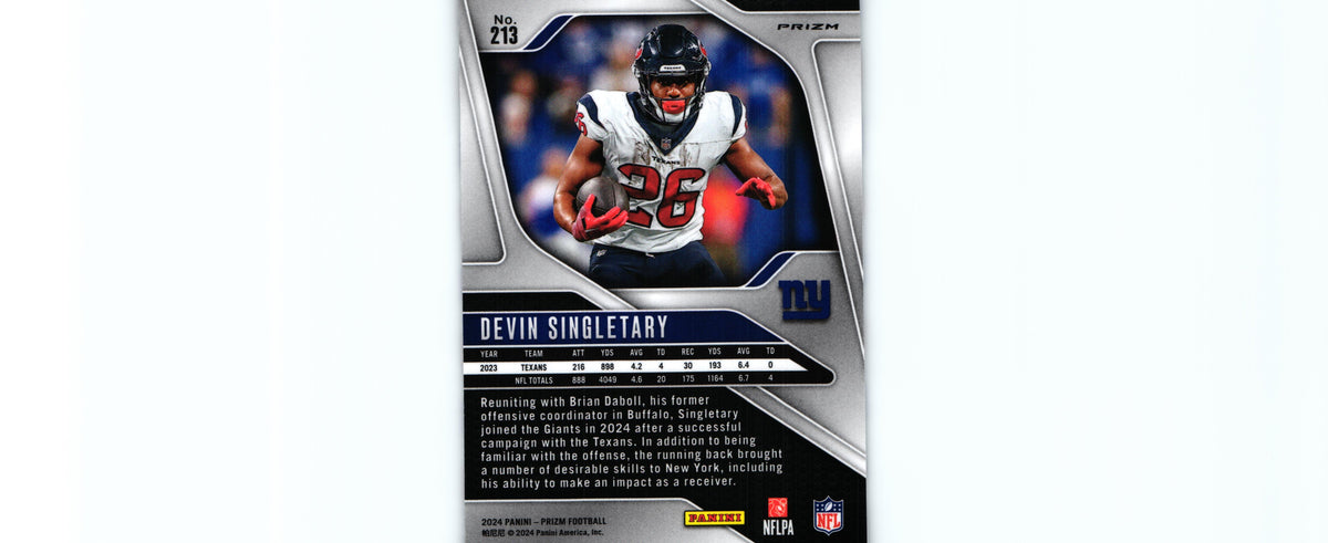 Devin Singletary 2024 RED WHITE BLUE Prizm #213