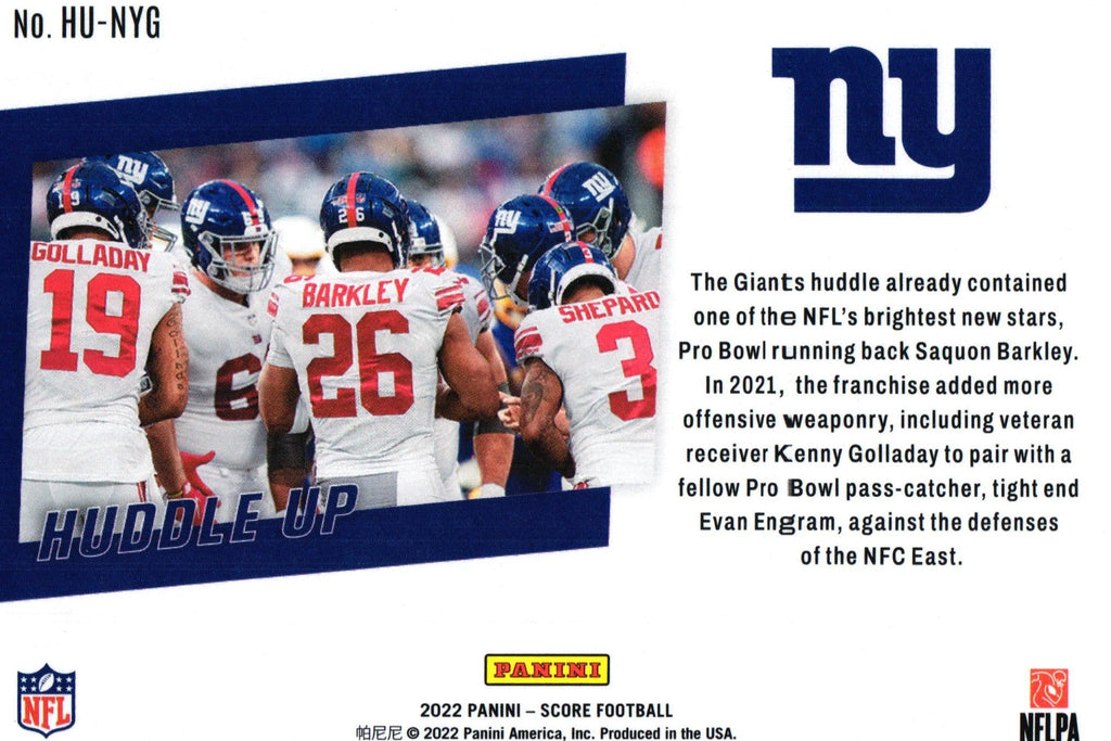 New York Giants 2022 Score HU-NYG, "Huddle Up"