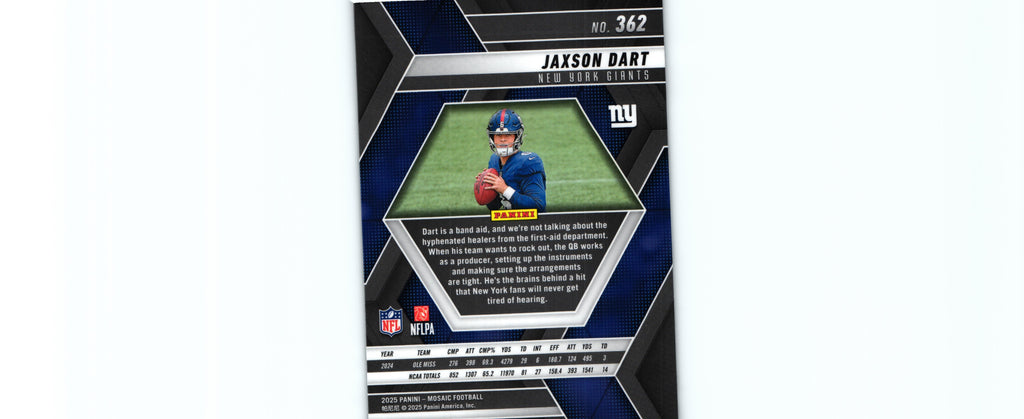 Jaxson Dart 2025 Mosaic #362 RC