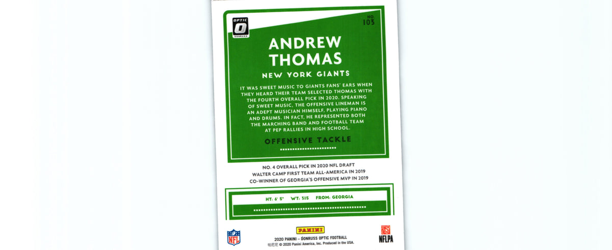 Andrew Thomas 2020 Donruss Optic #103 RC