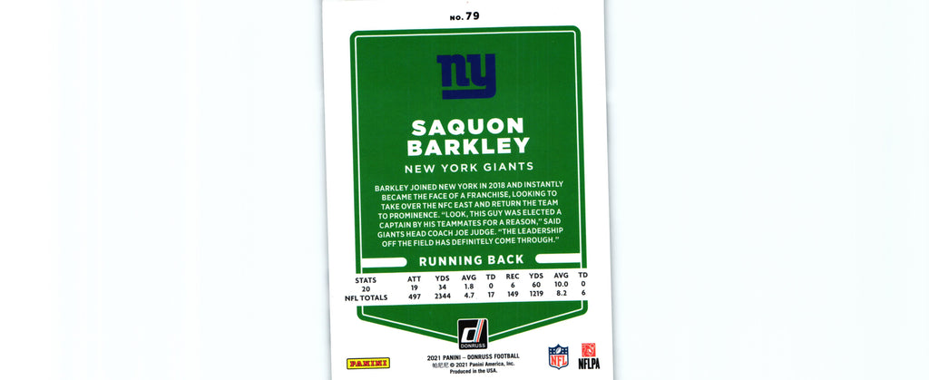 Saquon Barkley 2021 VARIATION Donruss #79.2