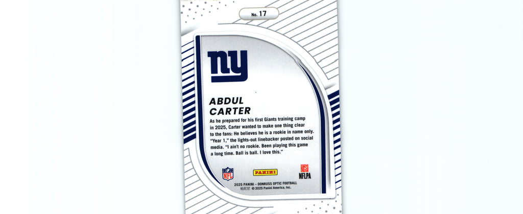 Abdul Carter 2025 Donruss Optic #17 RC