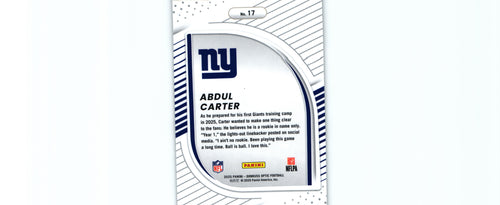 Abdul Carter 2025 Donruss Optic #17 RC